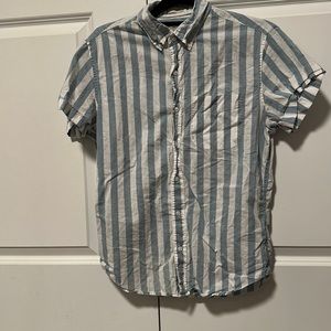 J. Crew Slim short-sleeve slub cotton shirt in stripe size SMALL